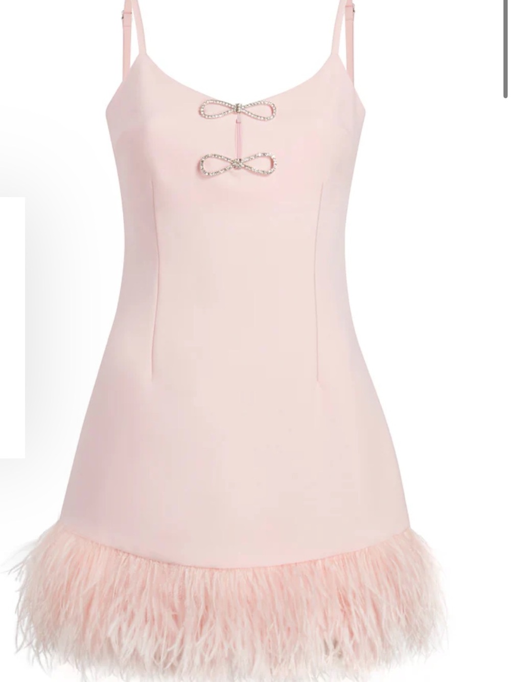 ✨Like New✨ Likely Mariany Pink Feather Mini Dress Sz 4 - Picture 2 of 5